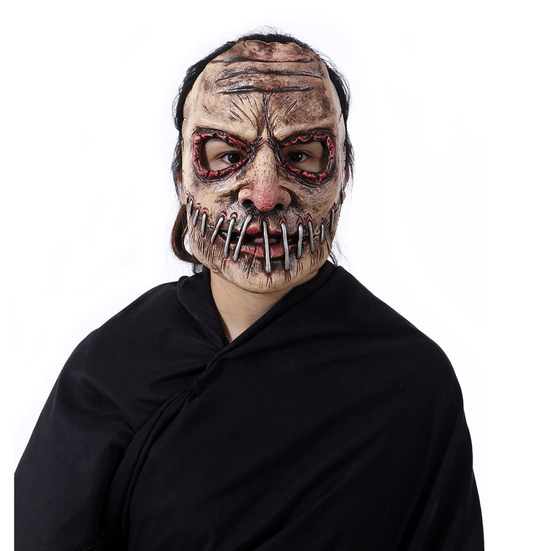 Grimaces Mask Scary Devil Creepy Latex Cosplay Mask Headgear Costume Big Mouth Nail Ghost Face Hallo