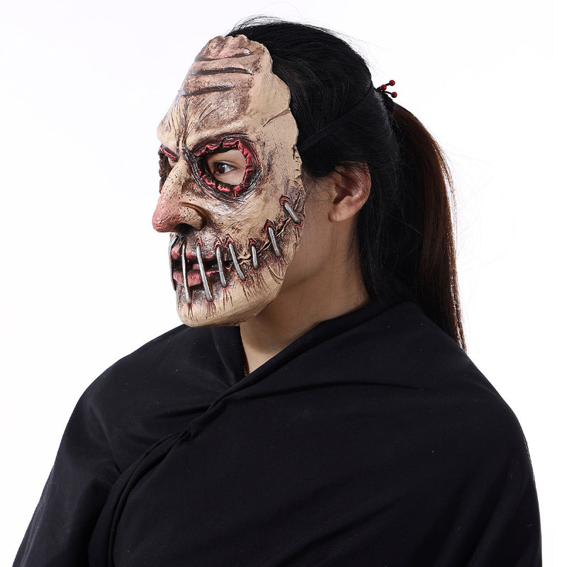 Grimaces Mask Scary Devil Creepy Latex Cosplay Mask Headgear Costume Big Mouth Nail Ghost Face Hallo