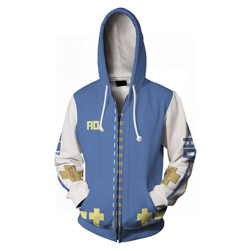 Guilty Gear Bridget Cosplay Hoodie 3D Printed Hooded Sweatshirt Men Women Casual Streetwear Zip Up Jacket Coat