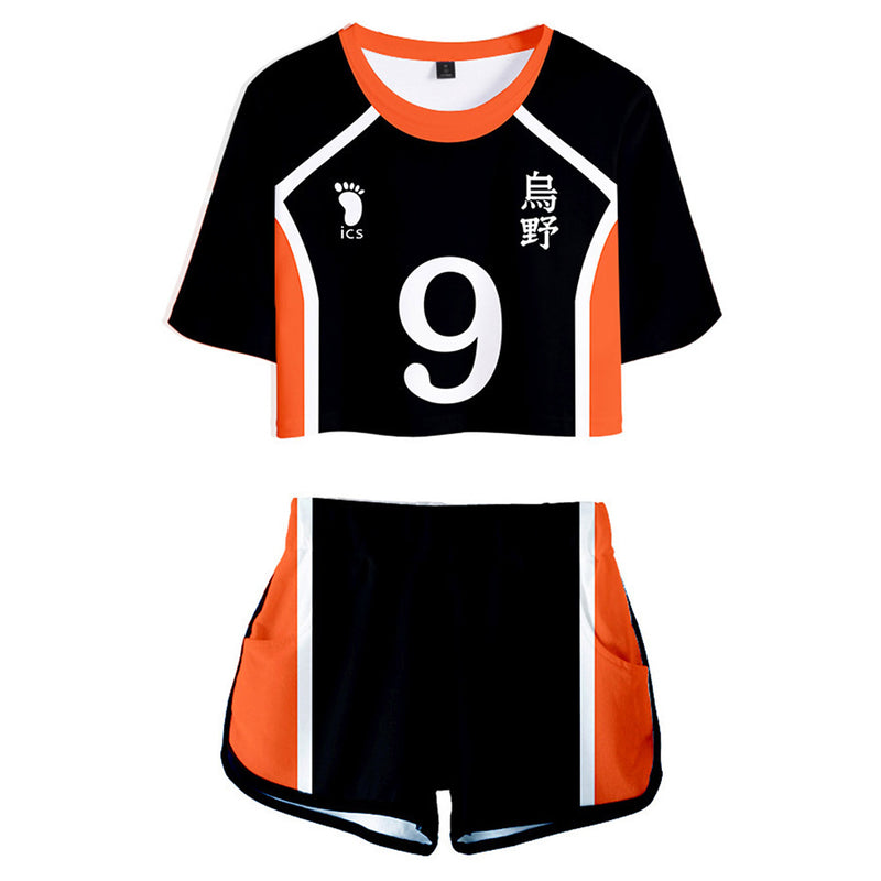 Haikyuu  Kageyama Tobio Cosplay Costume Women Girls Jersey Sports Wear Uniform Top Shorts Set