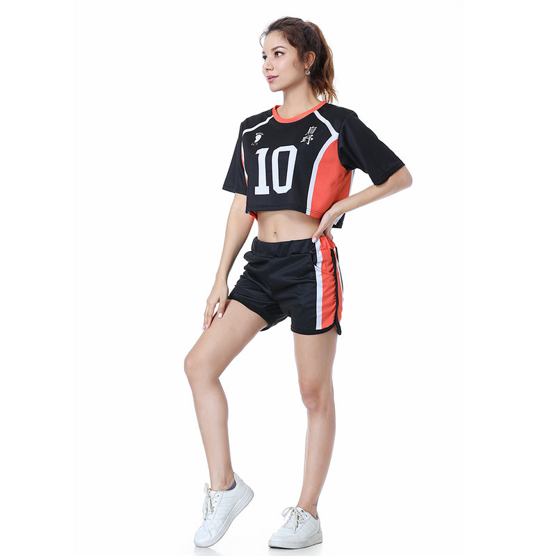 Haikyuu Hinata Shoyo  Cosplay Costume High School Uniform Jersey Top Shorts Set for Women