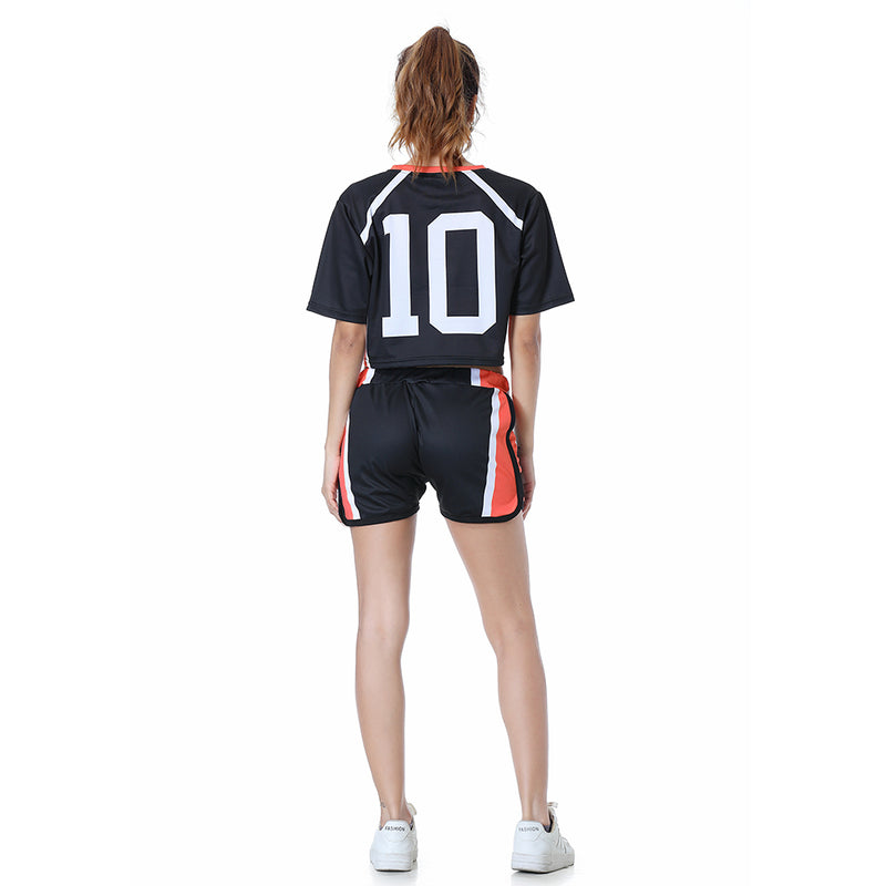 Haikyuu Hinata Shoyo  Cosplay Costume High School Uniform Jersey Top Shorts Set for Women