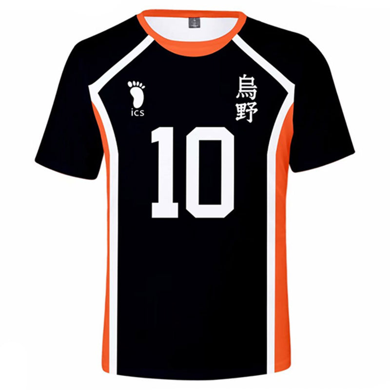 Haikyuu T-shirt High School Cosplay Costume Women Girls Jersey Sports Wear Uniform Top Tshirt