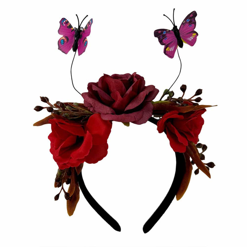 Halloween Carnival Costume Accessories Halloween Butterfly Simulation Flower Hair Hoop Ghost Festival Dead Day Party Headwear