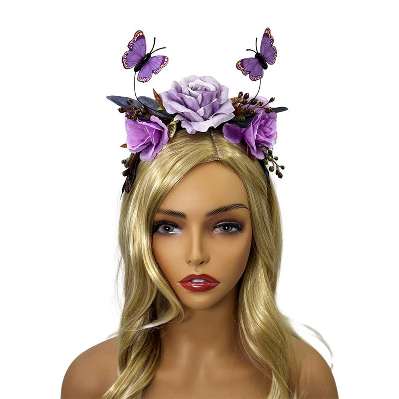 Halloween Carnival Costume Accessories Halloween Butterfly Simulation Flower Hair Hoop Ghost Festival Dead Day Party Headwear