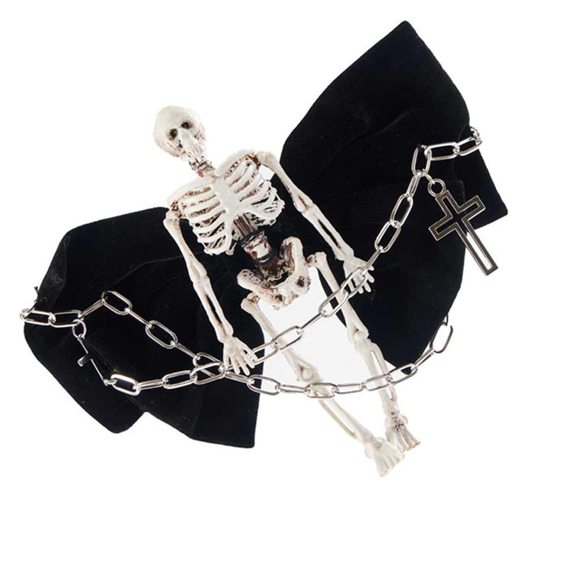 Halloween Carnival Costume Accessories Punk Gothic Skull Skeleton Bow Hair Clip