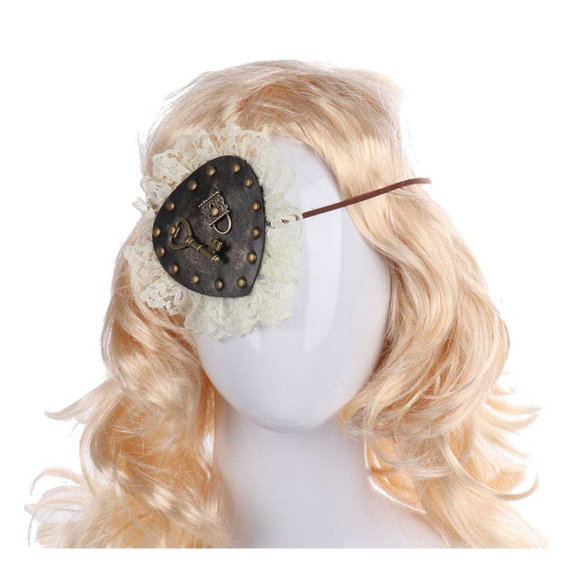 Halloween Carnival Party Props Pirate Gothic Punk Vintage Key Lock Lace One Eye Mask