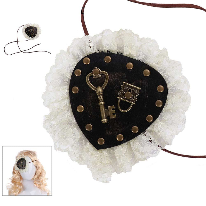 Halloween Carnival Party Props Pirate Gothic Punk Vintage Key Lock Lace One Eye Mask