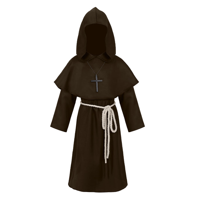 Halloween Children's Brown Medieval Renaissance Monks' Clothing Priest Clothing