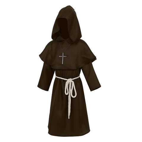 Halloween Children's Brown Medieval Renaissance Monks' Clothing Priest Clothing