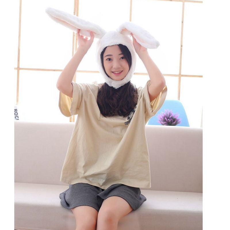 Halloween Cute Girls Plush Rabbit Bunny Ears Hat Earflap Cap Head Warmer Photo Supplies Bunny Ears Hat Rabbit Headgear Hats