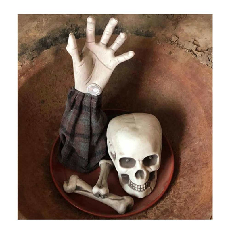 Halloween Decoration Moving Skeleton Bone Ornaments Halloween Party Props Mermaid Skull Horror Home Decor Accessories