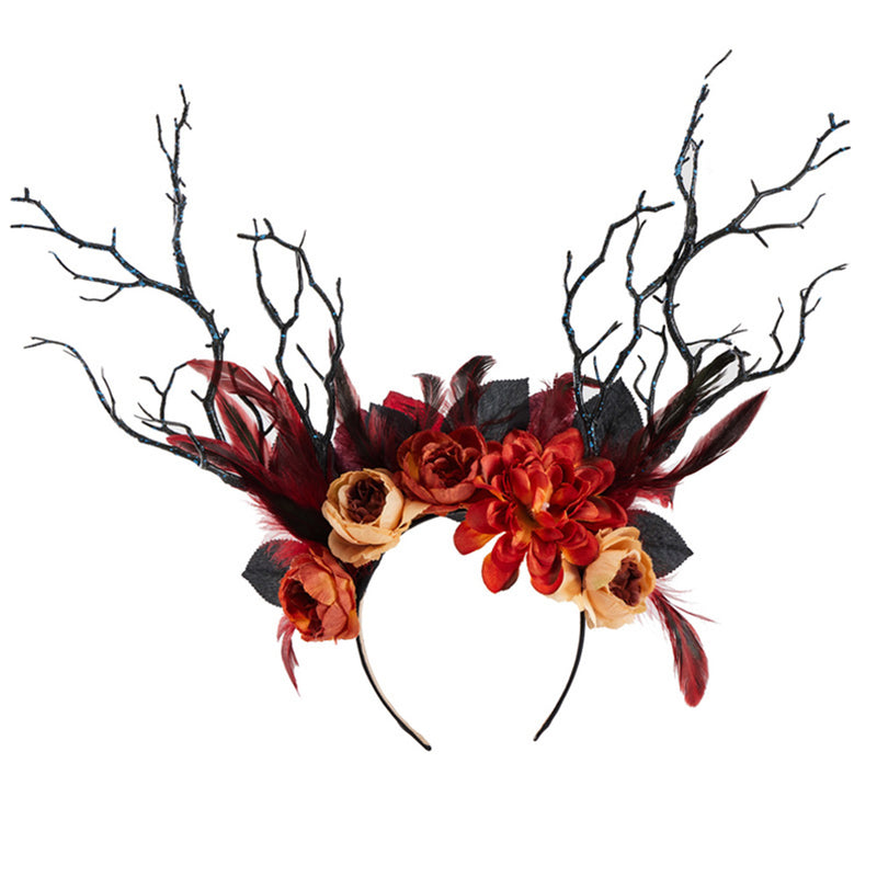 Halloween flower feather hair accessories Halloween Carnival Costume Accessories