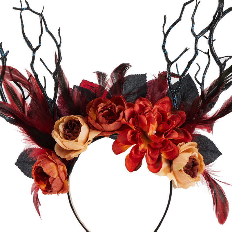 Halloween flower feather hair accessories Halloween Carnival Costume Accessories