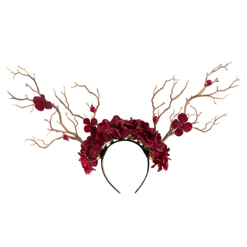 Halloween Hair Hoop Gothic Dark Rose Blossom Butterfly Headband Costume Accessories