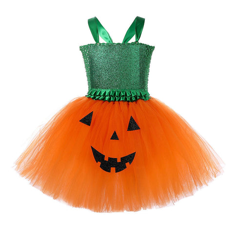 VeeGet Halloween Pumpkin Kids Girls Cosplay Dress Halloween Carnival Costume GirlKidsCostume