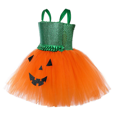 VeeGet Halloween Pumpkin Kids Girls Cosplay Dress Halloween Carnival Costume GirlKidsCostume