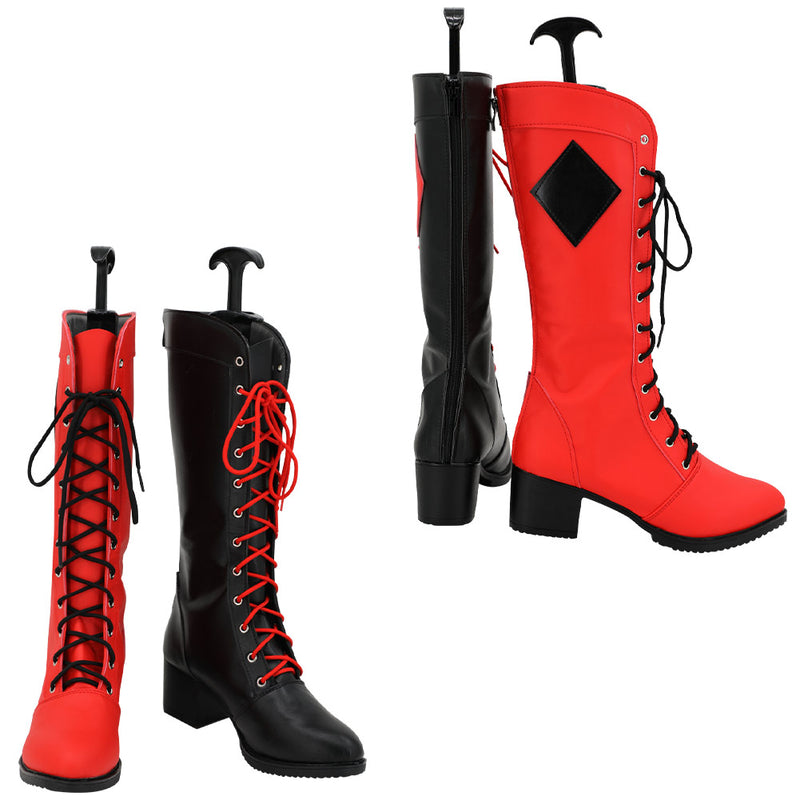 Harley Quinn Cosplay Shoes Boots Halloween Costumes Accessory Custom Made