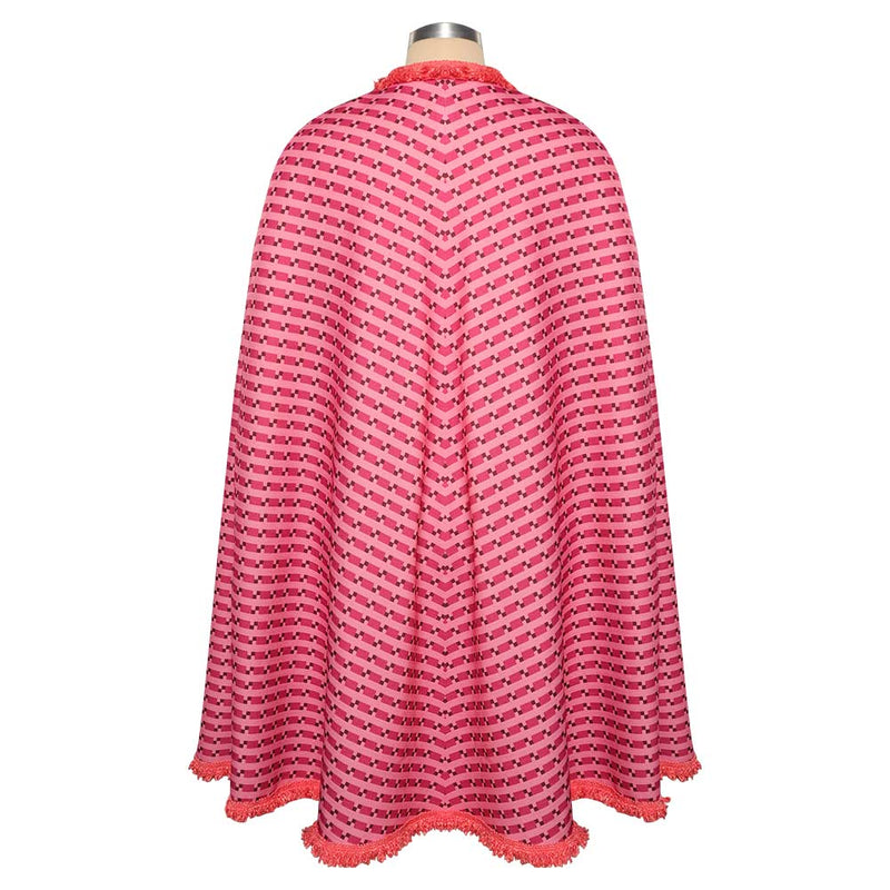 Harry Potter Dolores Umbridge Pink Woolen Fringe Mantle Party Carnival Halloween Cosplay Costume