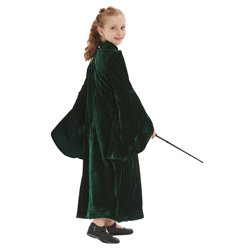 Harry Potter Minerva McGonagall Cosplay Costume Kids Children Robe Coat Halloween Carnival Suit