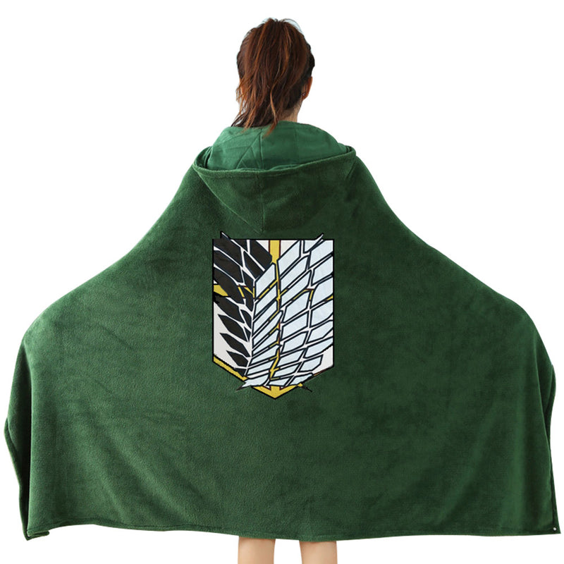 Harrypetter Survey Corps Cape Flanelle The Wings of Freedom Couverture à Capuche Cap Cosplay Costume Vert, S