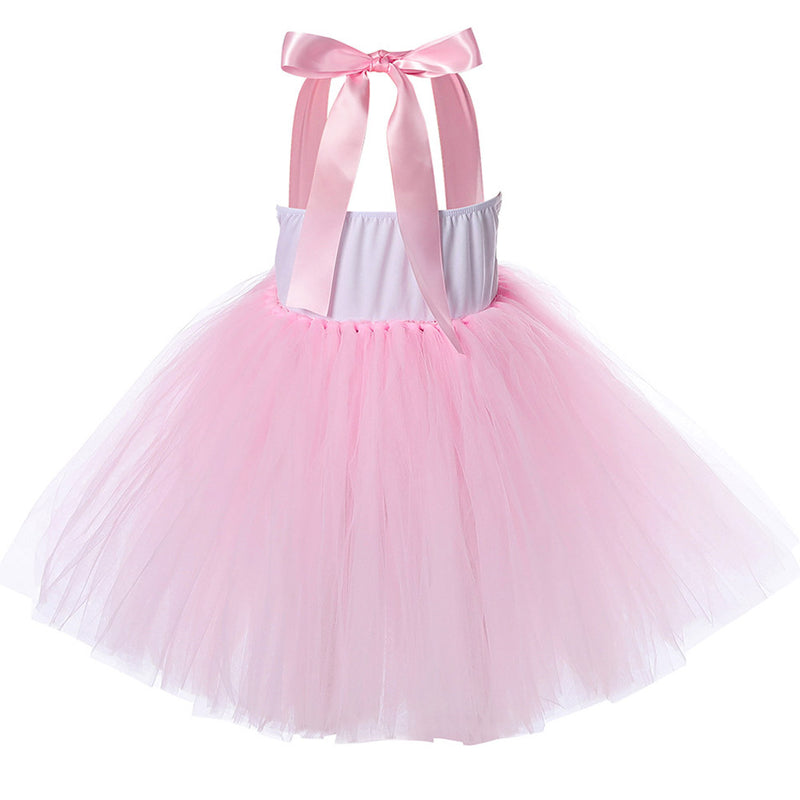 Hinevey Pink Cow Pattern Tutu Dress with Pink Hat Cute Sleeveless Princess Tulle Dress for Girls Sum