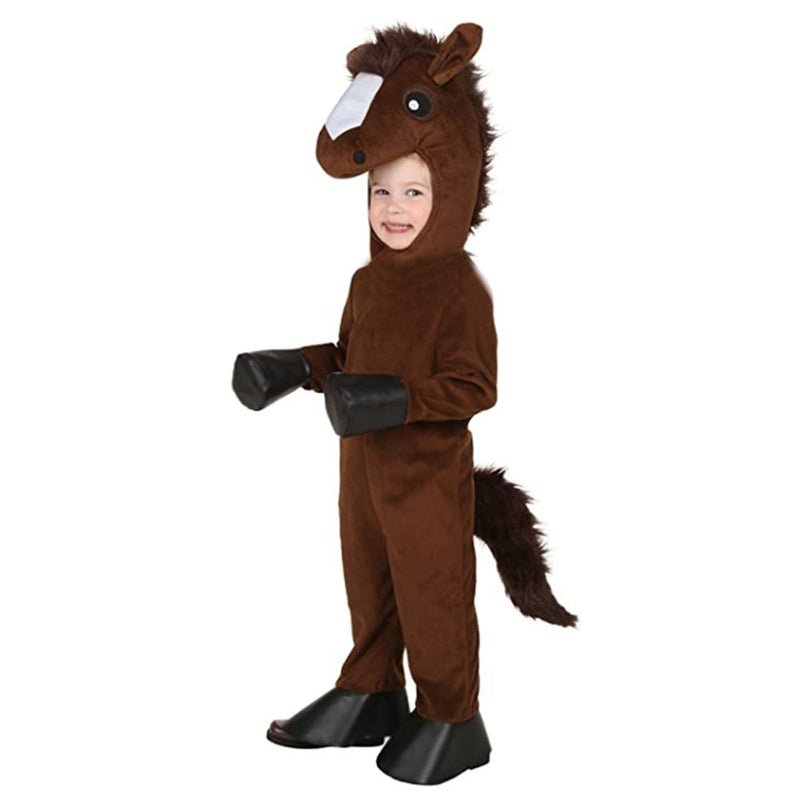 VeeGet Horse Kids Children Cosplay Costume One-piece Plush Jumpsuit Outfits Halloween Carnival Suit