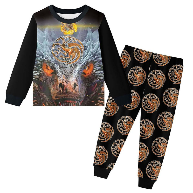 House of the Dragon Cosplay Long Sleeve Shirts Pants Set Kids Children Outfits Halloween Carnival Suit