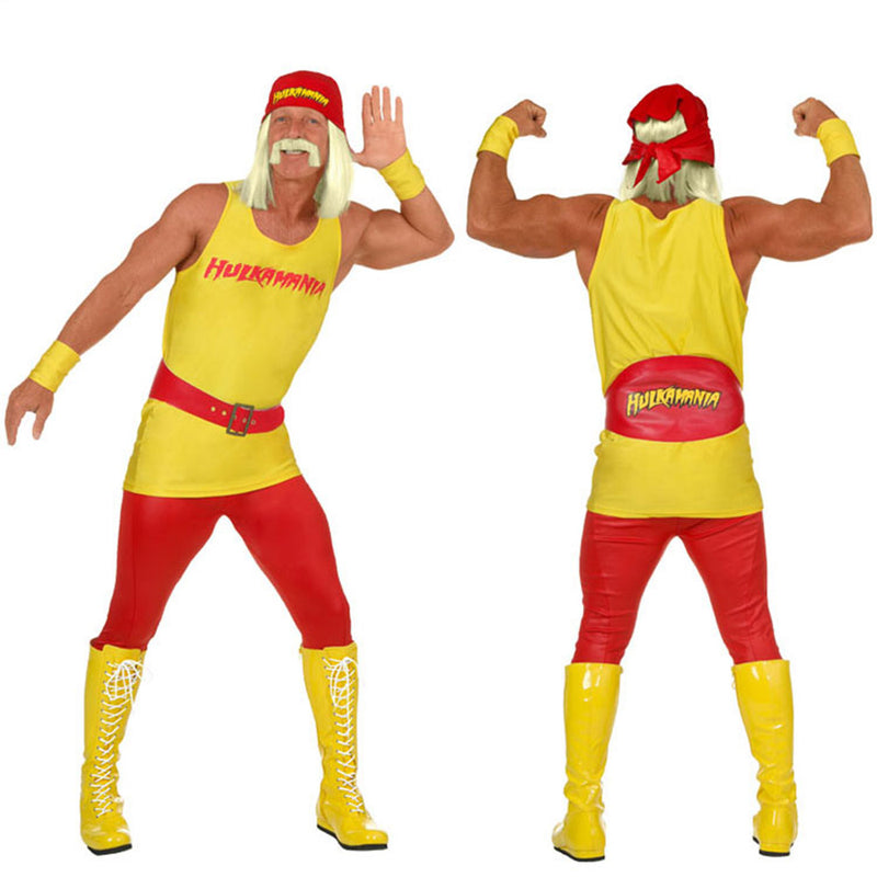 Hulk Hogan Cosplay Costume Outfits Halloween Carnival Party Suit