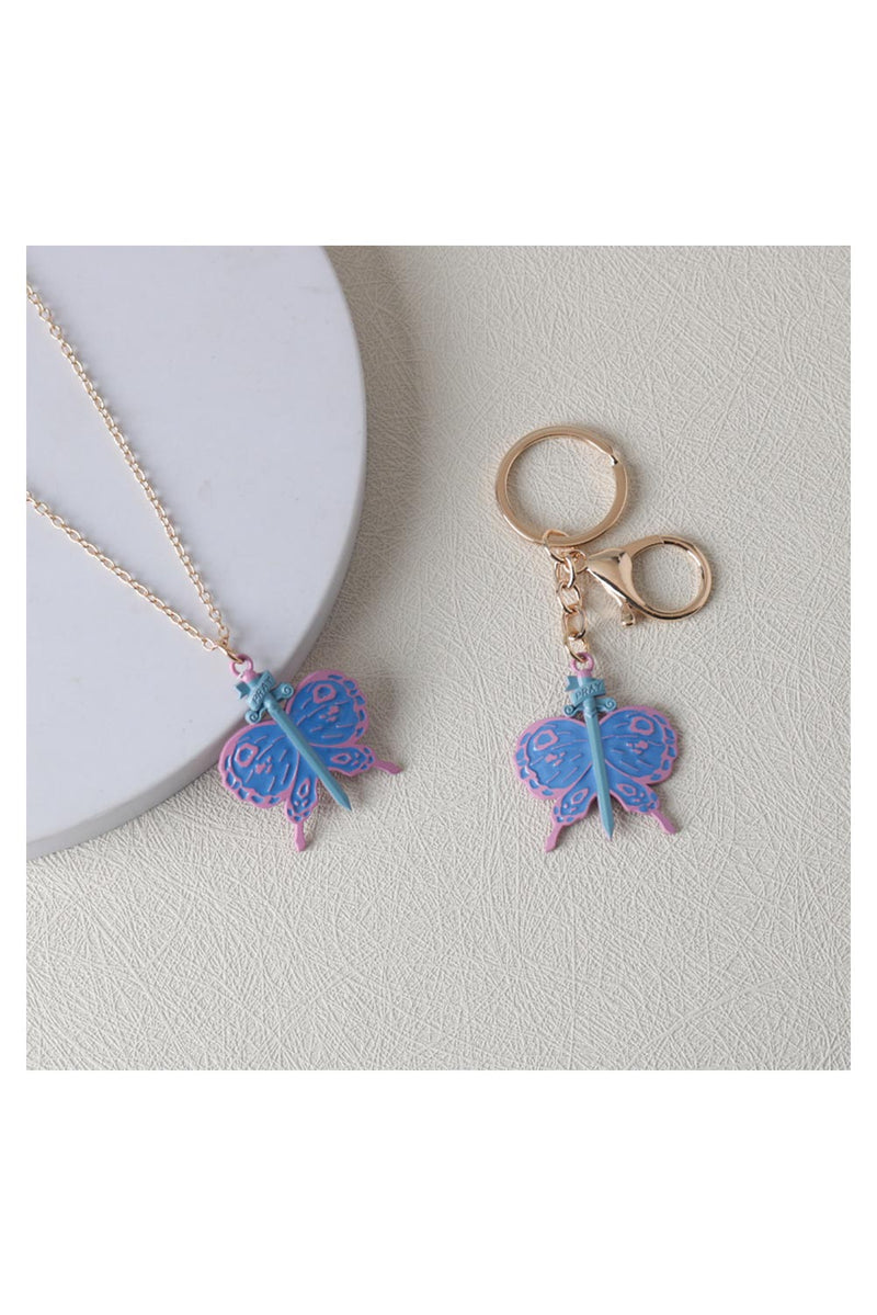 i JoJo’s Bizarre Adventure Stone Ocean Jolyne Cujoh Butterfly Key Chain Necklace Gifts