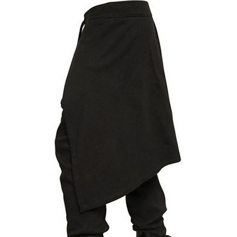 In Stock Adult Men Gothic Black Punk Style Loose Pants Halloween Cosplay Costume Pant