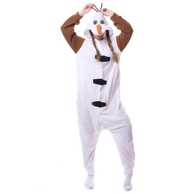 In stock Anime OLAF Traje Pijama Adult Onesie doll Cosplay Traje Macac the Winter Sleepwear Christmas of the animated designs Fancy dress clothes