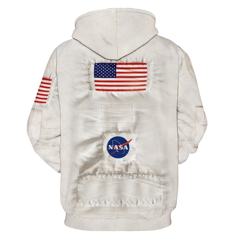 In Stock Astronaut 3D Print Hoodie Hood Pullover Space Suit Jacket Sweatshirt Coat Women Man Winter streetwear