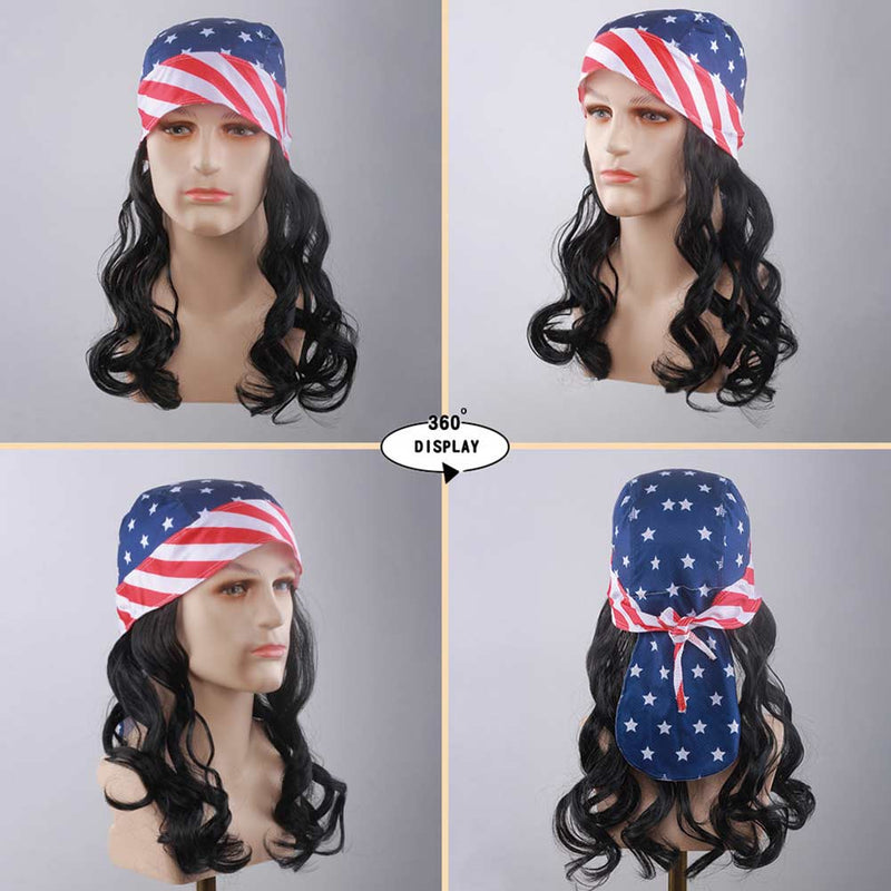 Independence Day wig Cosplay Wig Heat Resistant Synthetic Hair Carnival Halloween Party Props