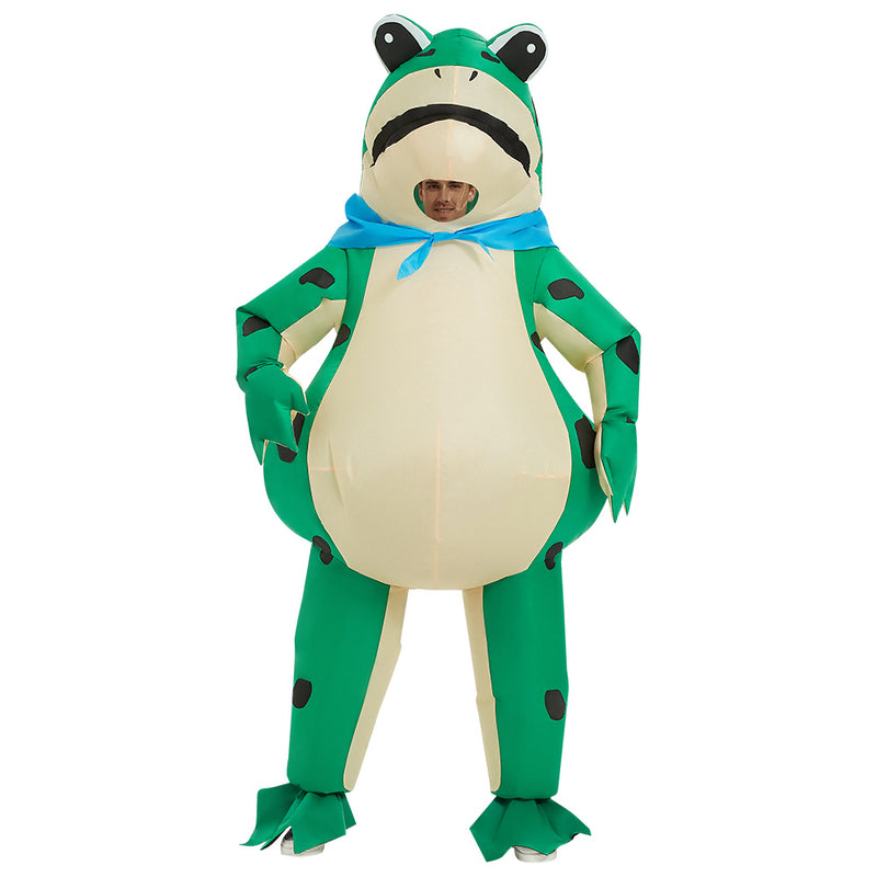 Inflatable Frog Costume for Adults Funny Green Frog Cosplay Air Blow Up Suit Carnival Festival Outfit Women Men Ceremony Clothes