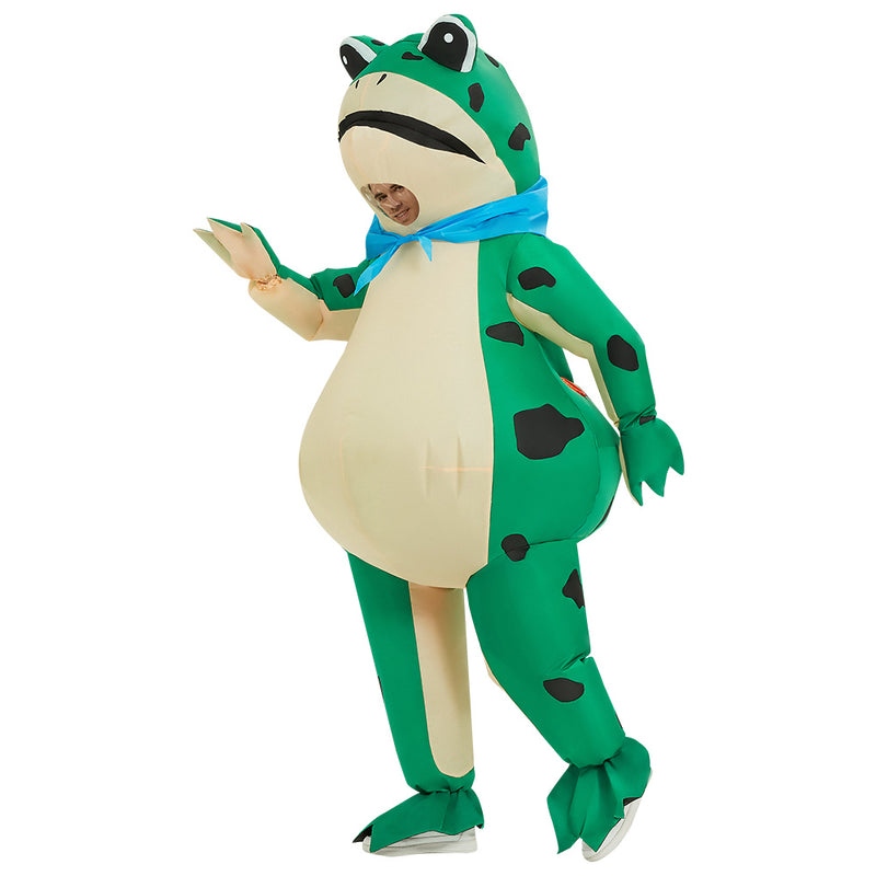 Inflatable Frog Costume for Adults Funny Green Frog Cosplay Air Blow Up Suit Carnival Festival Outfit Women Men Ceremony Clothes