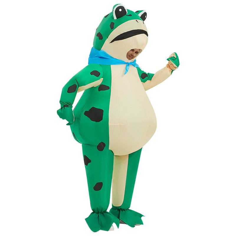 Inflatable Frog Costume for Adults Funny Green Frog Cosplay Air Blow Up Suit Carnival Festival Outfit Women Men Ceremony Clothes