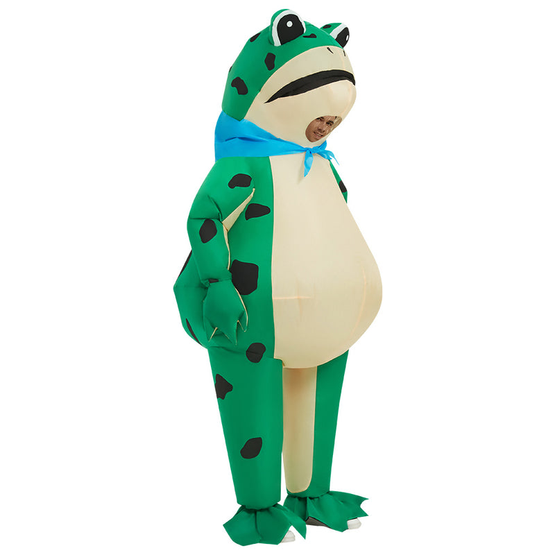 Inflatable Frog Costume for Adults Funny Green Frog Cosplay Air Blow Up Suit Carnival Festival Outfit Women Men Ceremony Clothes