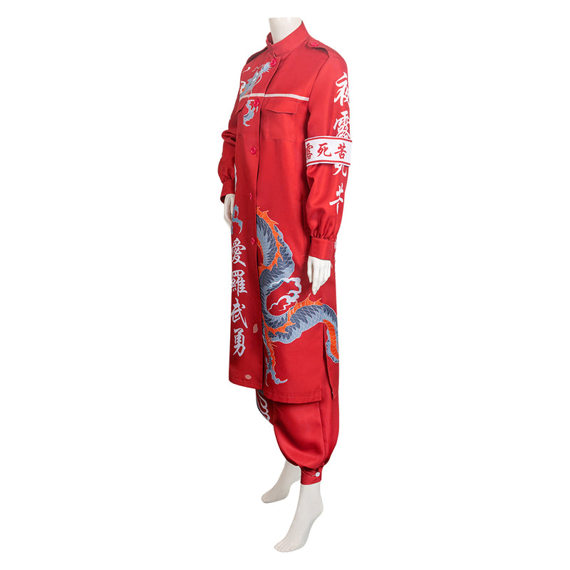 japan Bosozoku Kimono Cosplay Costume Red Coat Japanese Uniform Pants Outfits Halloween Carnival Disguise Roleplay Suit coat to kkou fuku