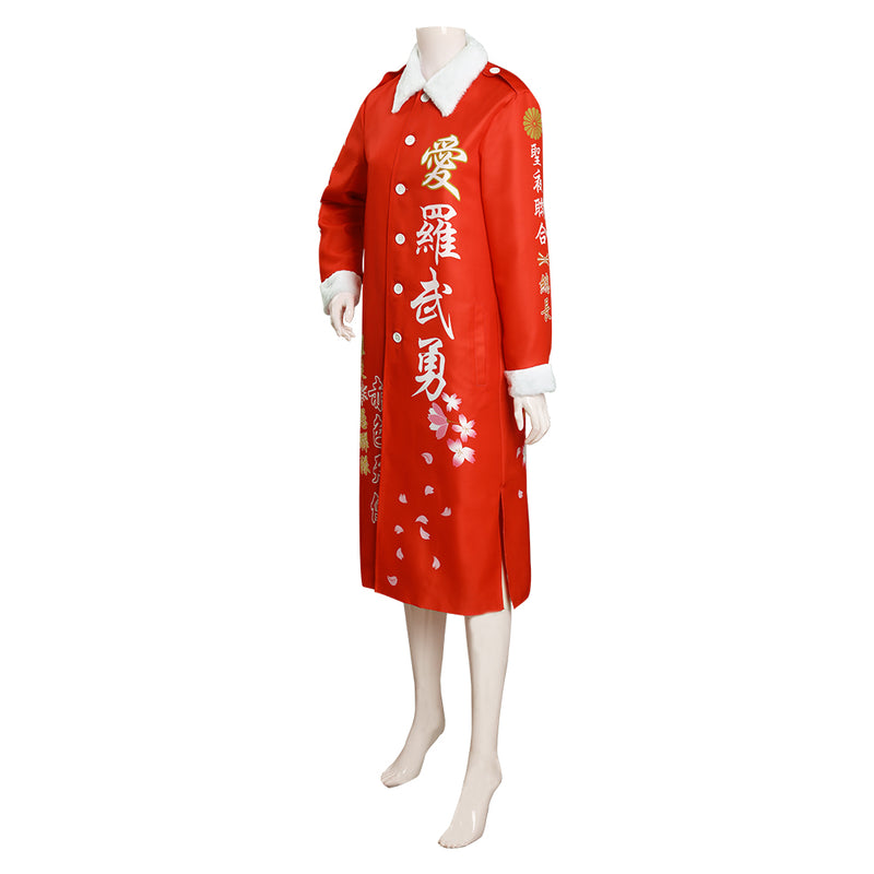 Japanese Bosozoku Kimono Cosplay Costume Christmas Red Coat Outfits Halloween Carnival Suit