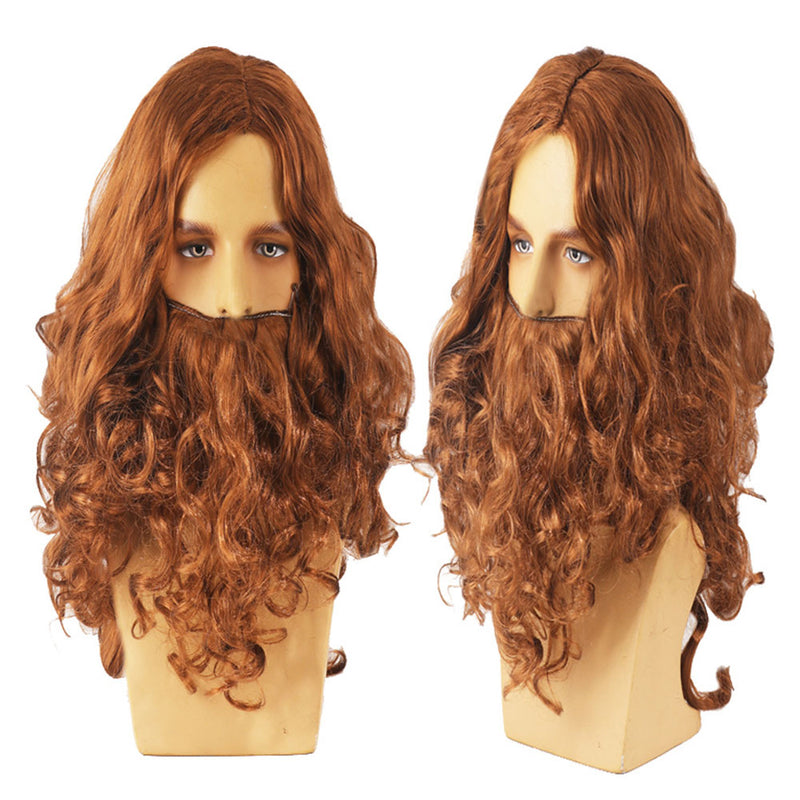 Jesus Santa Claus Cosplay Wig Heat Resistant Synthetic Hair Carnival Halloween Party Props