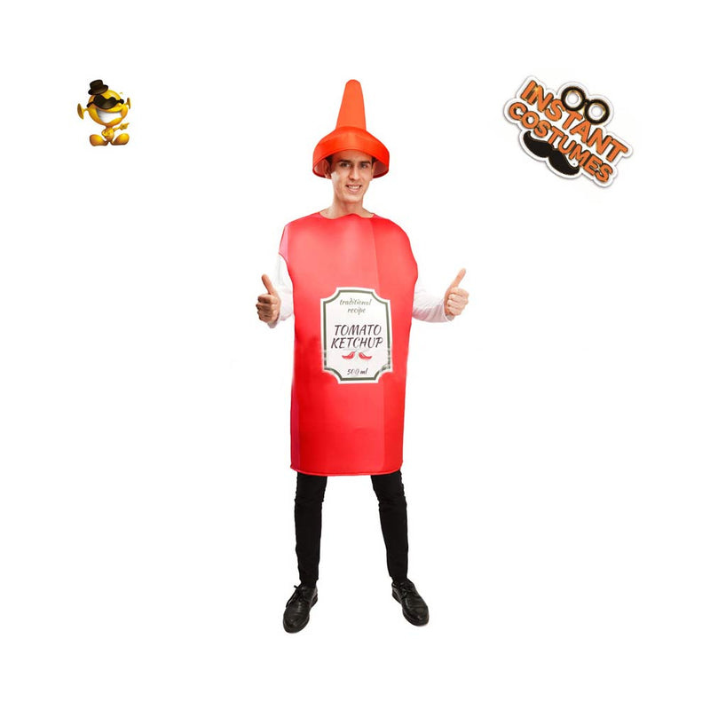 Ketchup Cosplay Costume Dress Halloween Carnival Party Suit for Adult