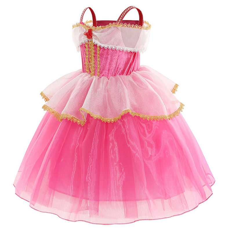 Kid Girls Aurora Cosplay Costume Dress Outfits Halloween Carnival Suit