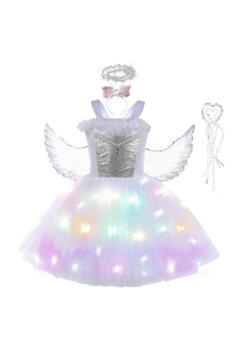 Kids Children angel Cosplay Costume Outfits Halloween Carnival Suit