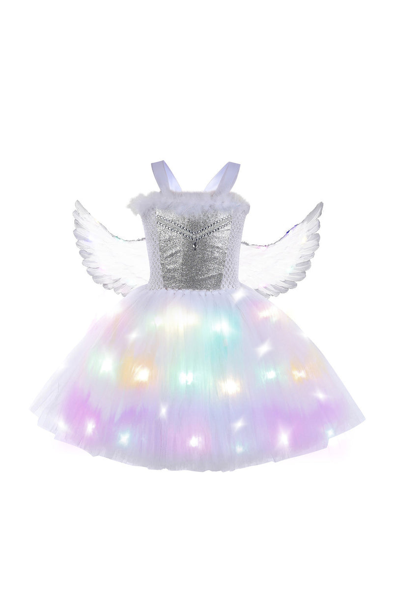 Kids Children angel Cosplay Costume Outfits Halloween Carnival Suit