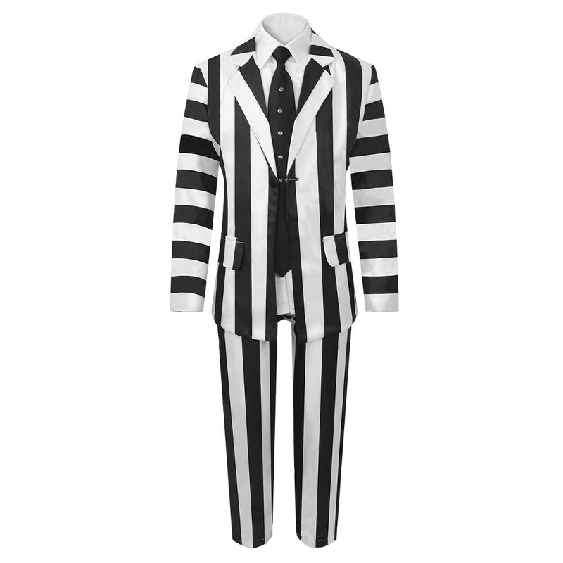 Kids Children Beetle Juice Cosplay Costume Outfits Halloween Carnival Suit