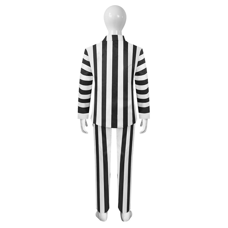 Kids Children Beetle Juice Cosplay Costume Outfits Halloween Carnival Suit