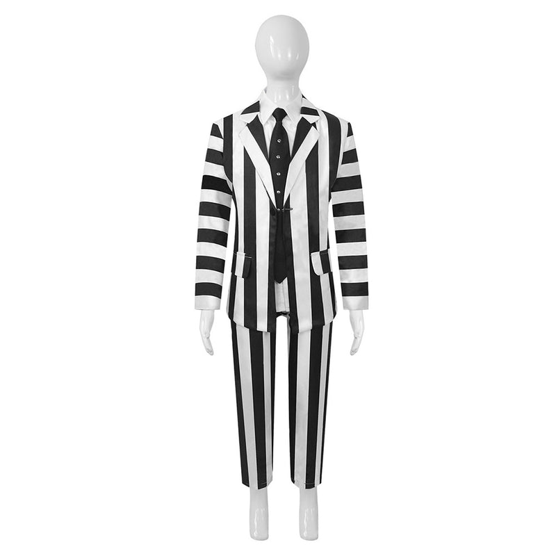 Kids Children Beetle Juice Cosplay Costume Outfits Halloween Carnival Suit