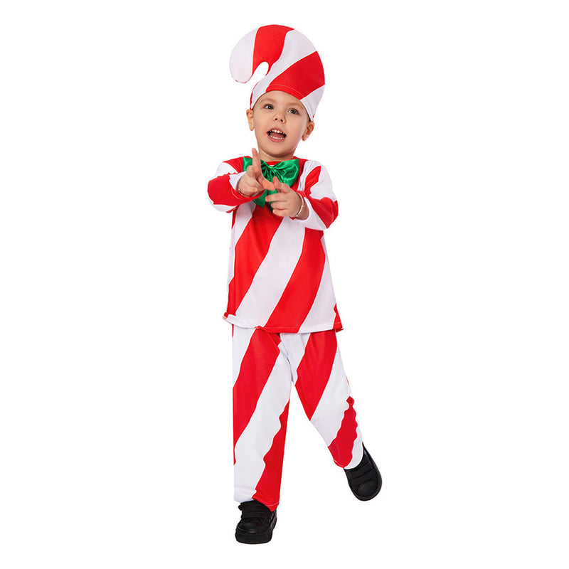 VeeGet Kids Children Candy Cane Cosplay Costume Outfits Christmas Carnival Suit