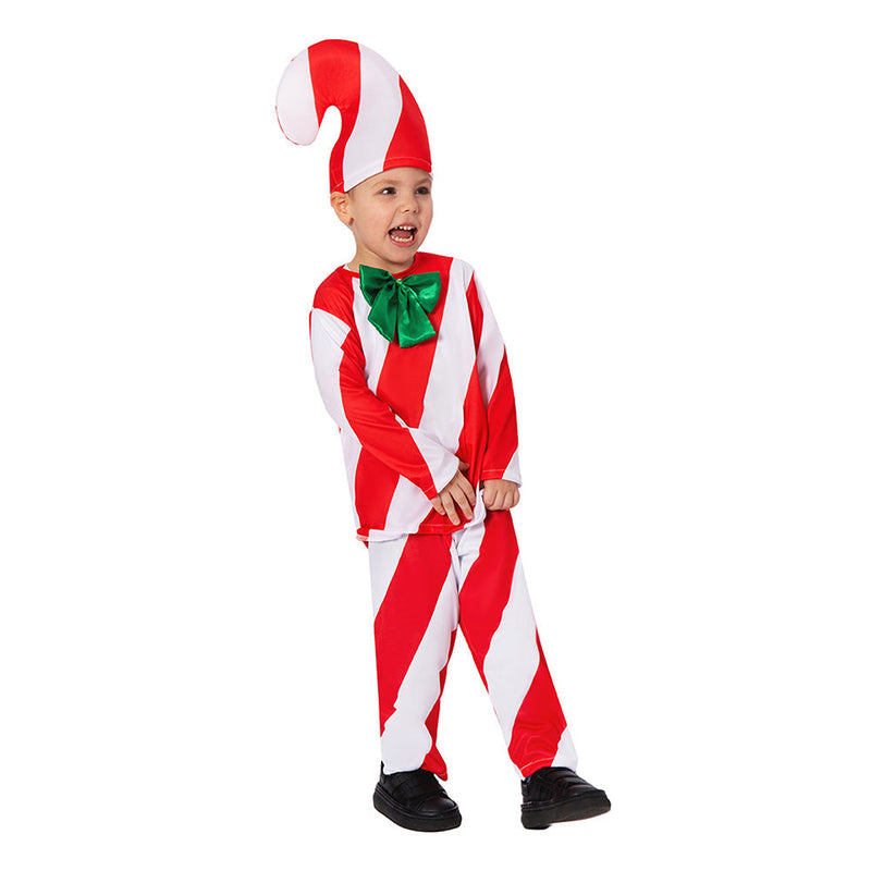 VeeGet Kids Children Candy Cane Cosplay Costume Outfits Christmas Carnival Suit BoysKidsCostume